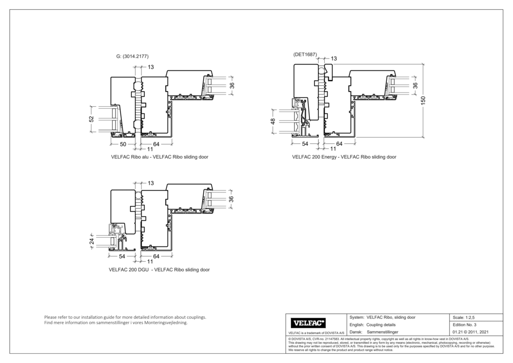Couplings with VELFAC Ribo sliding door